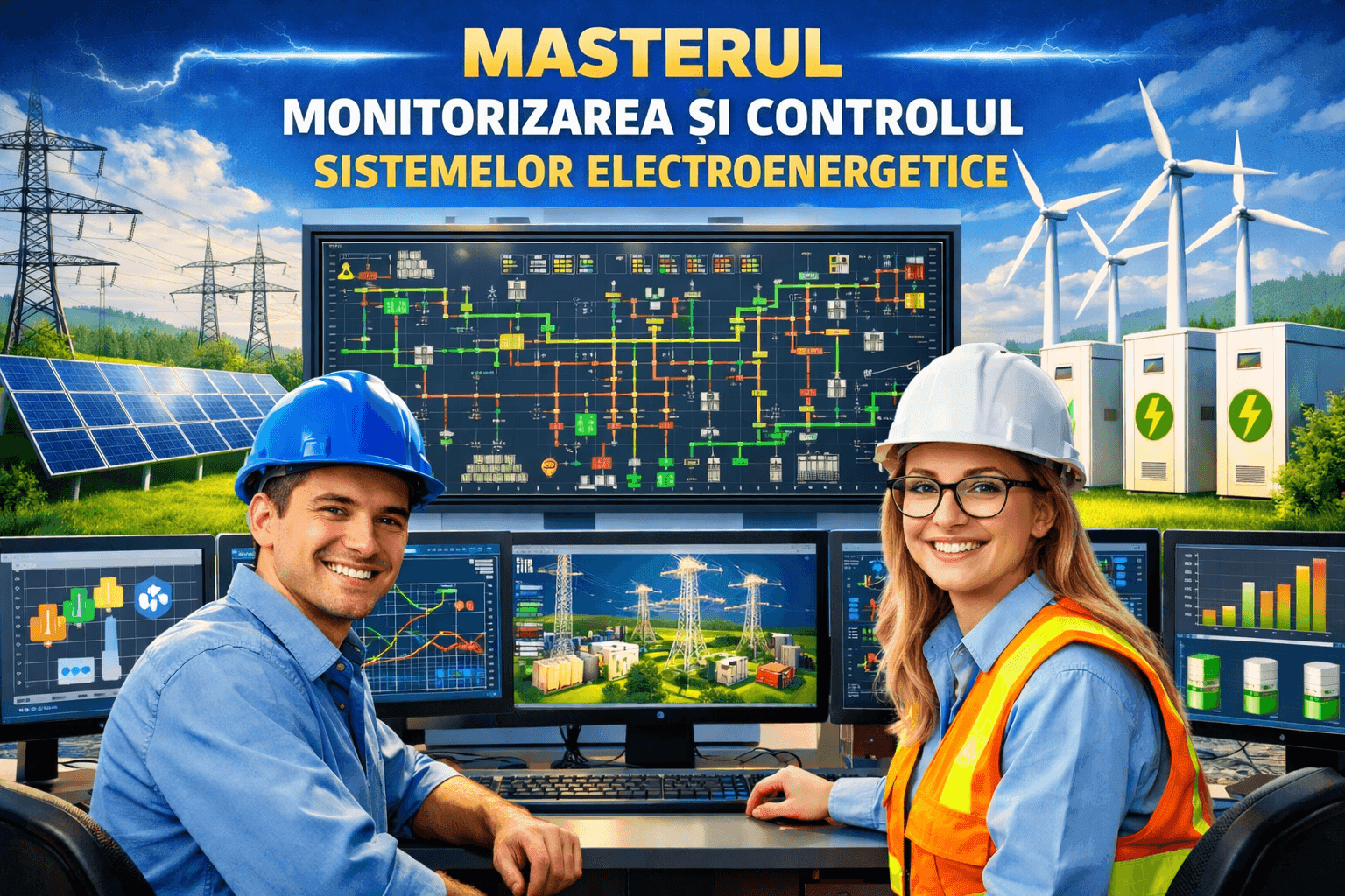 Imagine reprezentativă pentru Monitorizarea și Controlul Sistemelor Electroenergetice