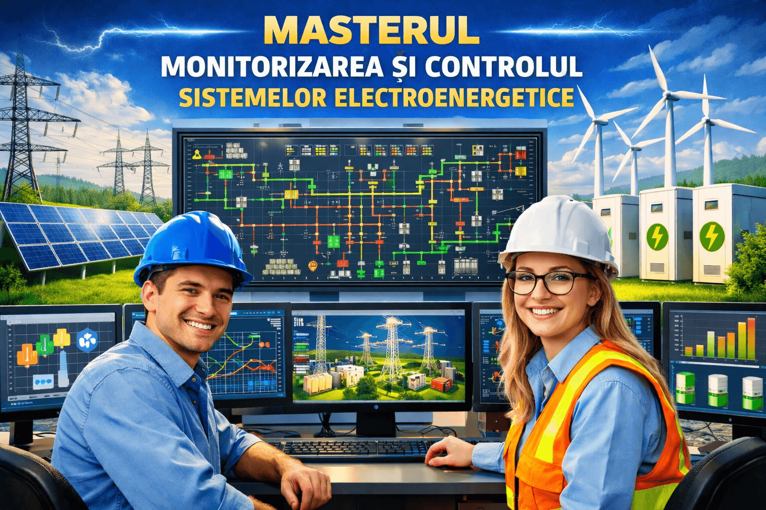 Imagine reprezentativă pentru Monitorizarea și Controlul Sistemelor Electroenergetice